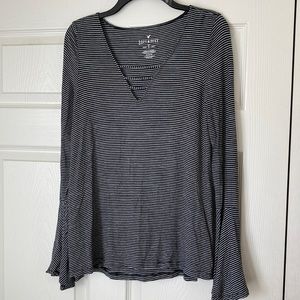 Striped Flared Sleeve Shirt